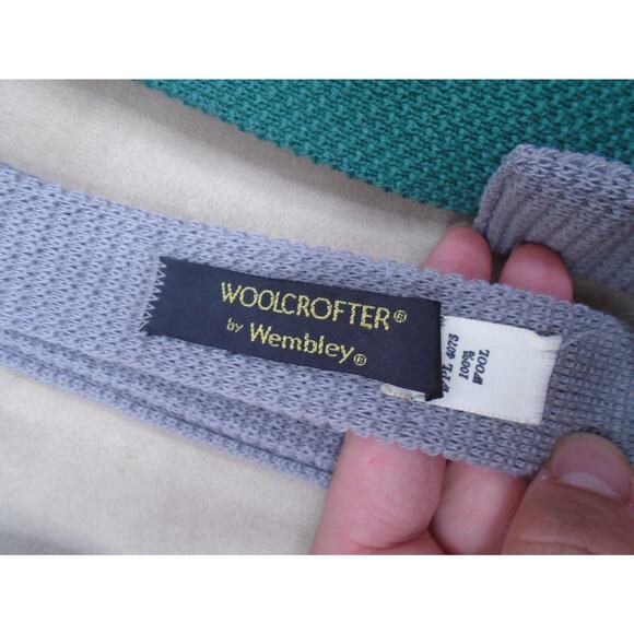 VTG Lot of 5 Wool & Cotton Sock Knitted Ties Preppy Square End Trunk Neck Tie - Picture 7 of 12
